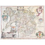 Richard Blome (1635-1705): A A hand-coloured engraved map of Map of North Wales, featuring
