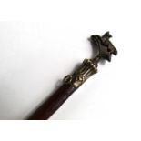 A 19th century ladies horse riding crop with silver mounts, leather shaft with silver fox handle,