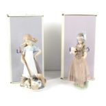 Two boxed Lladro figurines Playful Kittens 05232 and American Love 06153.