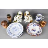 A collection of 19th century English porcelain, including Masons Ironstone, Wedgwood and Minton blue