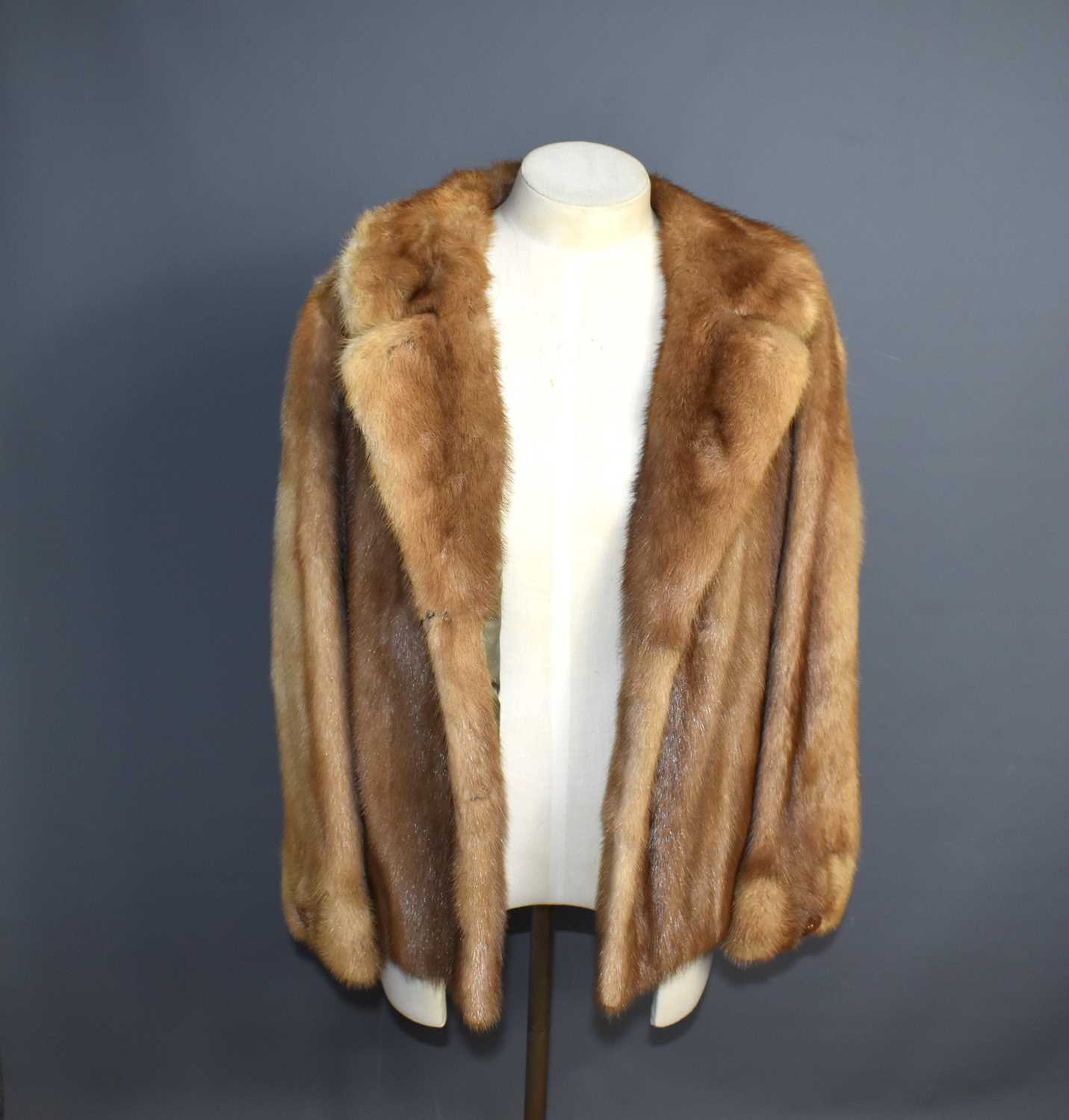 A 1970's black mink coat, together with a champagne coloured mink, a jacket, a fur collar and two - Image 5 of 10