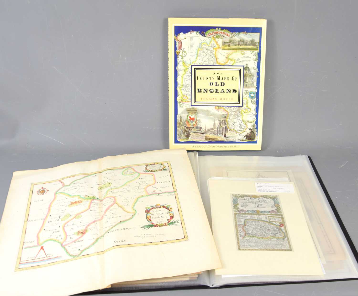 A group of 18th century and later maps, some examples hand coloured to include a map of Rutland sold