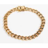 A 9ct gold curb link bracelet, 19.48g, 20cm long.