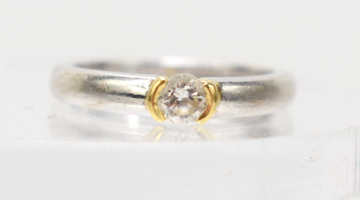 An 18ct white gold and diamond solitaire ring, the brilliant cut stone of approximately 0.2ct, - Image 4 of 5
