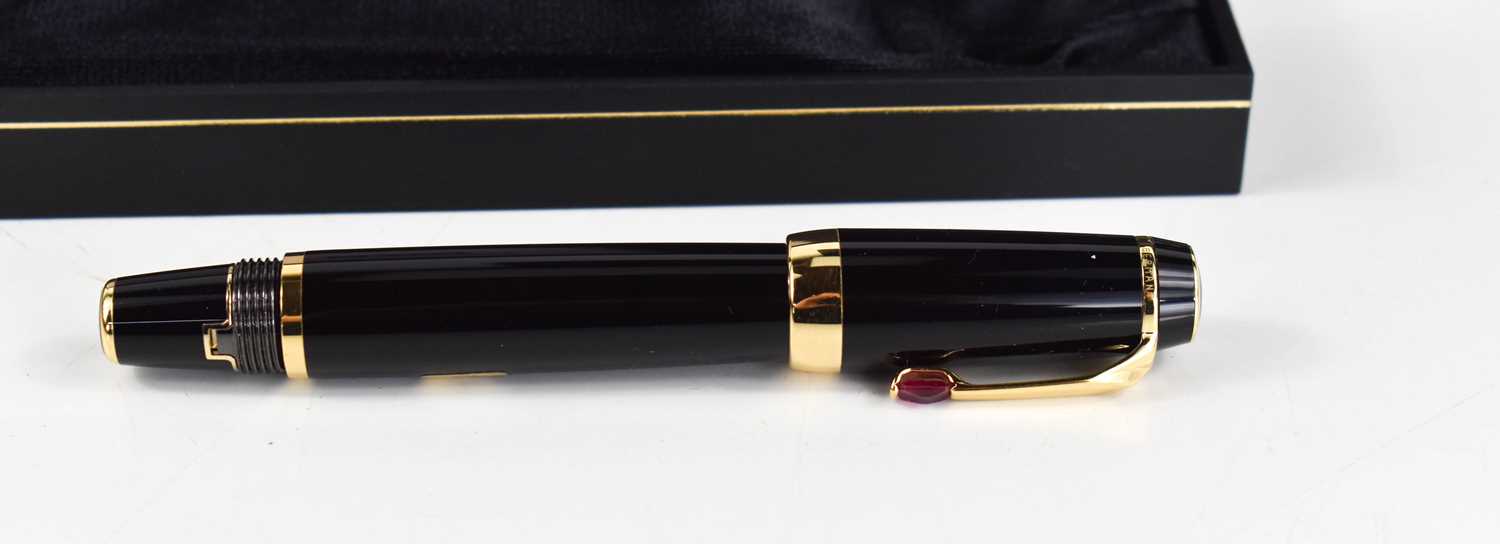 A Montblanc Boheme fountain pen, with twist retractable nib, and red stone to the clip, complete - Image 3 of 5