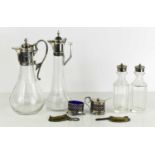 A selection of WMF circa 1900, to include two oil pourers, one of slender form and the other with