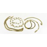 A 9ct gold double curb link neck chain, marked 9kt to end loops and clasp, 16.32g, 47cm long,