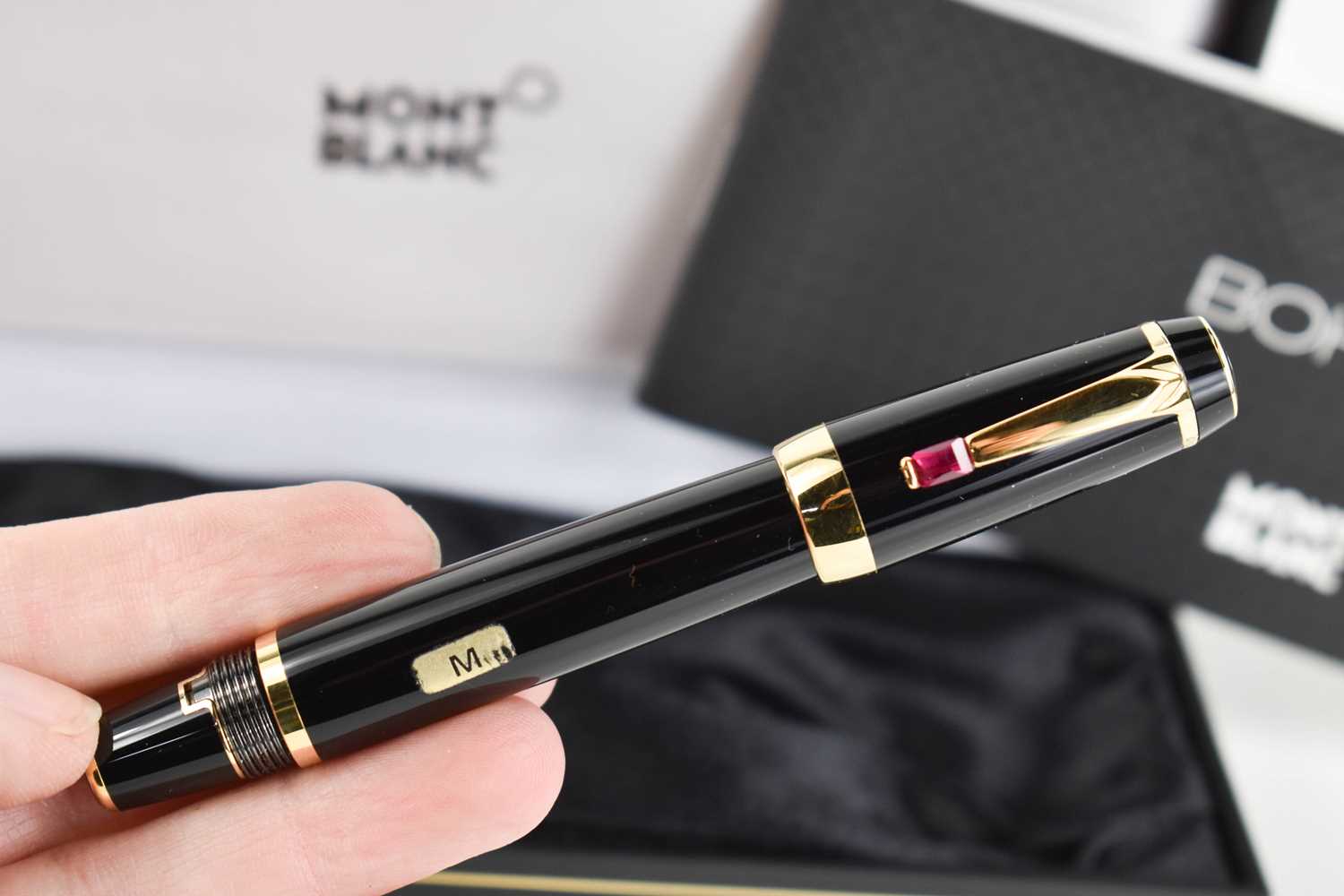 A Montblanc Boheme fountain pen, with twist retractable nib, and red stone to the clip, complete - Image 4 of 5