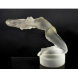 A Lalique frosted glass paperweight figure 'Chrysis', in the form of a backward arching nude, signed