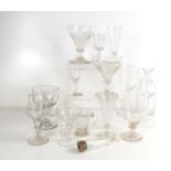 A quantity of Georgian and Victorian glassware, to include glasses with pontil marks.
