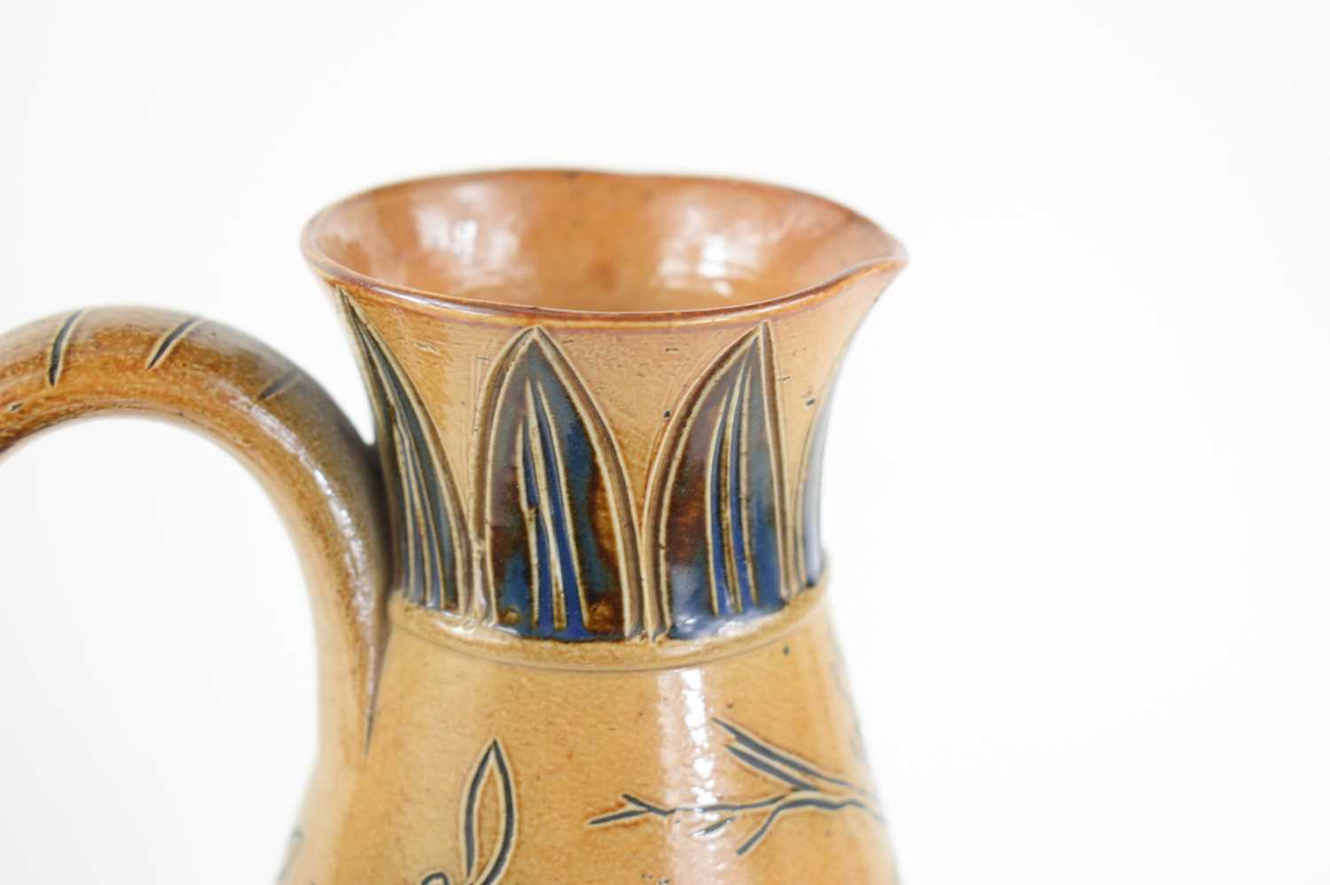 Hannah Barlow for Doulton Lambeth: A salt glazed stoneware jug, the body decorated with a bird - Image 5 of 5