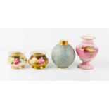 A group of Royal Worcester, to include a pink ground vase painted with flowers and numbered 1727