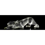 A Lalique frosted glass figure of 'Zeila', a stalking panther, signed to the base Lalique France,