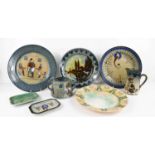 A selection of Royal Doulton pottery, to include Titanian pattern pin dishes, jug depicting Cecil