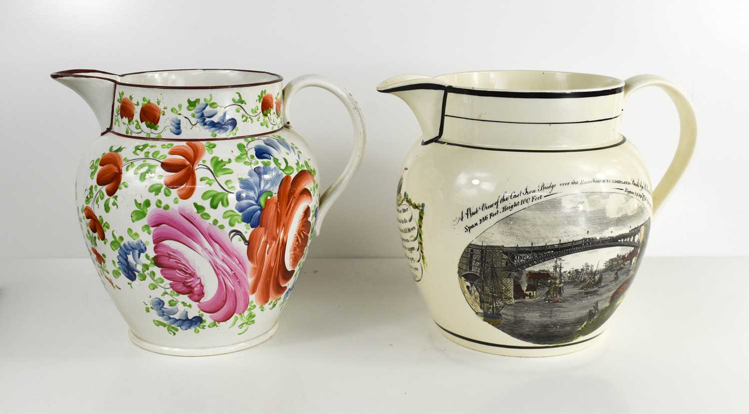 A 19th century Sunderland water jug, signed Phillips & Co, with a Lords Statement decorated with