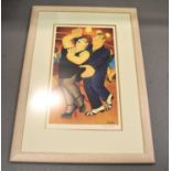 After Beryl Cook (1926 - 2008): a signed limited edition print, entitled Dirty Dancing, numbered