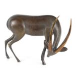 Loet Vanderveen (Dutch, 1921-2015): A limited edition bronze sculpture of a gazelle, signed and