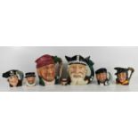 A group of Royal Doulton character jugs, comprising large Viking, number 6496, large The Lumberjack,