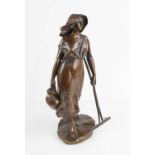 W Jacobi (20th century): female figure carrying ewer, the base signed W Jacobi and dated 1901,