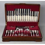 A canteen of Butler A1 silver plated cutlery for eight settings, comprising knives, bread knives,