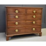 A 19th century mahogany chest of drawers, two short over three long graduated drawers, raised on