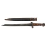 A 19th century British 1888 pattern bayonet and scabbard, MKI 2nd type, the ricasso stamped