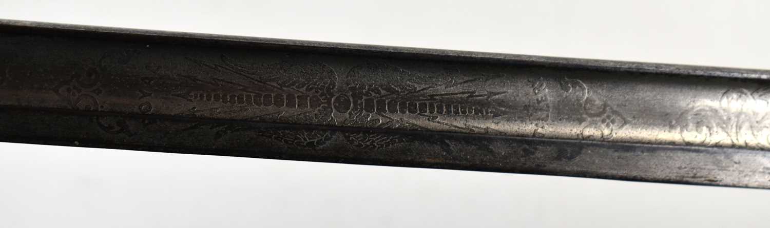 An early 20th century Royal Artillery officer's sword, pattern 1821, 87cm single edge blade etched - Image 3 of 15