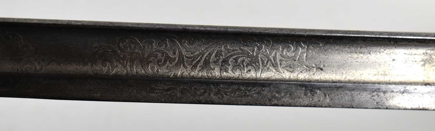 An early 20th century Royal Artillery officer's sword, pattern 1821, 87cm single edge blade etched - Image 4 of 15