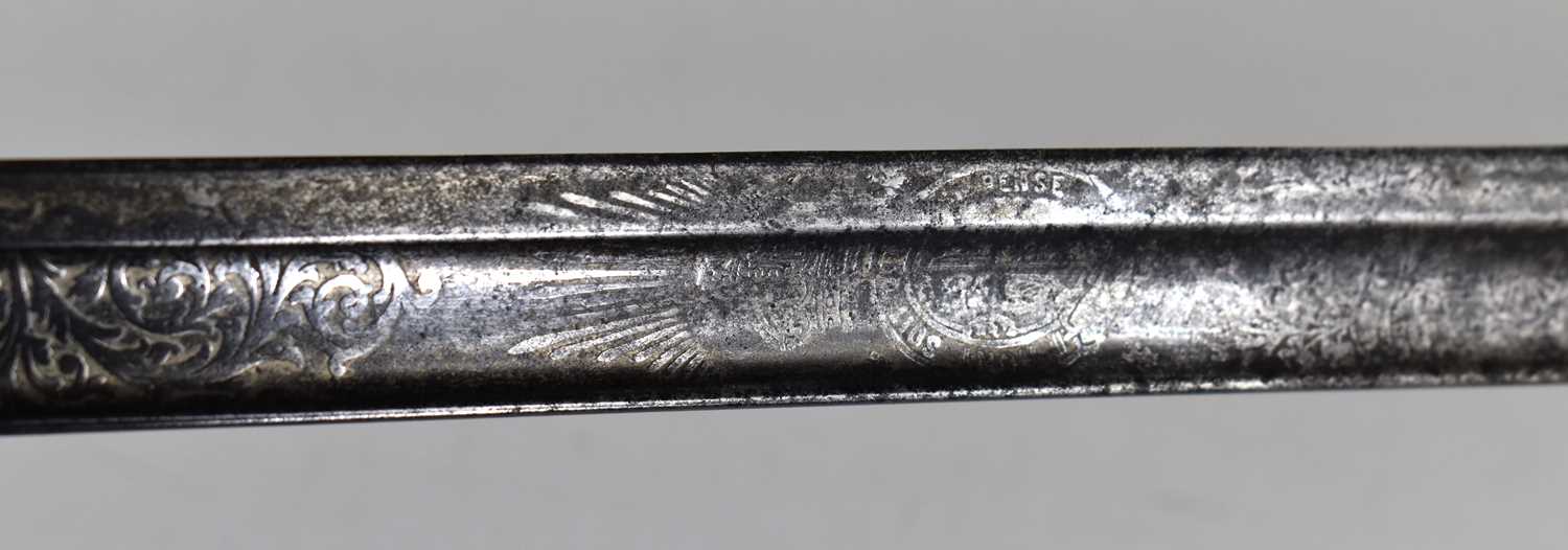 An early 20th century Royal Artillery officer's sword, pattern 1821, 87cm single edge blade etched - Image 5 of 15