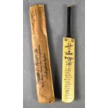 A vintage Gunn & Moore miniatiure cricket bat, "The Autograph" West Indies 1939 team, with the