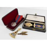 A silver gilt East Lincolnshire Examining Council medal to Leslie Chadwock, 1992, in case,