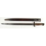 A British 1907 pattern bayonet, the blade marked 1907 with broad arrow and X, 41cm blade length,