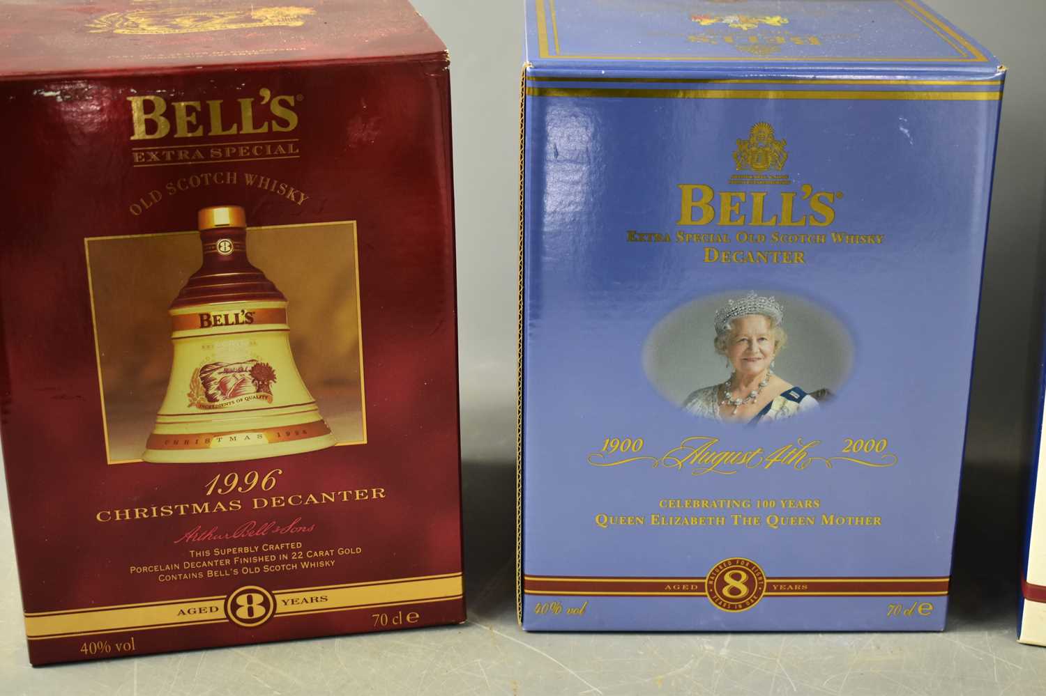 Six Bells commemorative whiskey decanters, comprising 1996 Christmas aged 8 years, Queen Mother - Image 2 of 5