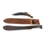 A WWII dated Legitimus Collins & Co machete, No1250 and dated 1945 with the original leather