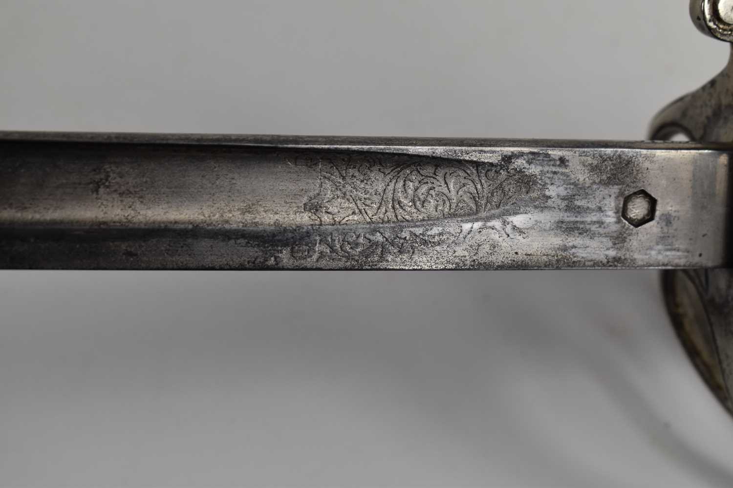 An early 20th century Royal Artillery officer's sword, pattern 1821, 87cm single edge blade etched - Image 12 of 15