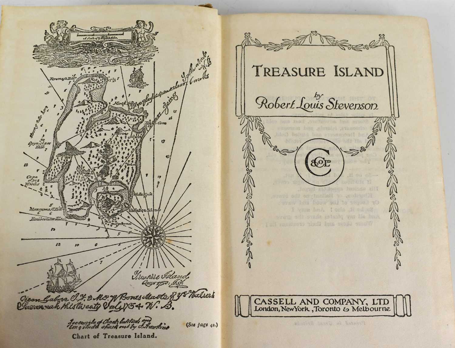 Robert Louis Stevenson, Treasure Island, 1st edition but later impression, published by Cassell - Image 2 of 3