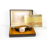 A gentleman's vintage Longines wristwatch, the champagne dial with baton numerals and subsidiary