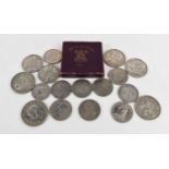 A group of GB coinage to include 1897 silver crown, 1890 half crown, 1937 crown, 1935 crown, 1887