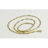 A 9ct gold two strand curb link twist chain, 51cm long, 4.17g.