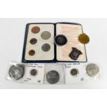 A group of GB coinage and medallions to include a silver 3D Maunday coin, Queen and Paul Rodgers