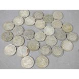 A quantity of silver half crowns, all pre 1947, the earliest dating to 1930, (27)