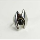 A Georg Jensen Danish silver ring, designed by Henning Koppel, design number 139, set with a