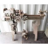 A vintage R.K. LeBlond Machine Tool Company of Cincinnati, Ohio "Regal" metal working lathe on a