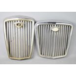 Two Wolseley chrome plated car radiator grilles, both original.