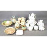 An Adderley part tea set in the Blue Chelsea pattern together with a blue and white Delft jug, a