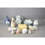 A group of ceramics to include E. Radford handpainted gravy boat and vases, Charlotte Cadzow