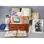 A selection of printed ephemera to include Football programs, Cigarette card albums, stamp albums, a