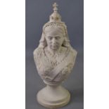 A marble resin bust of Queen Victoria, 40cm high.Bust appears to be in good condition, however the
