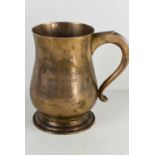 An Asprey and Co silver pint tankard of baluster form, dedication engraved to W. R. Sangster 1965-