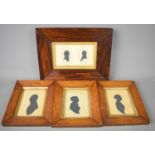 A group of Victorian silhouettes, to include a rosewood framed pair; Lady & Gentleman profile